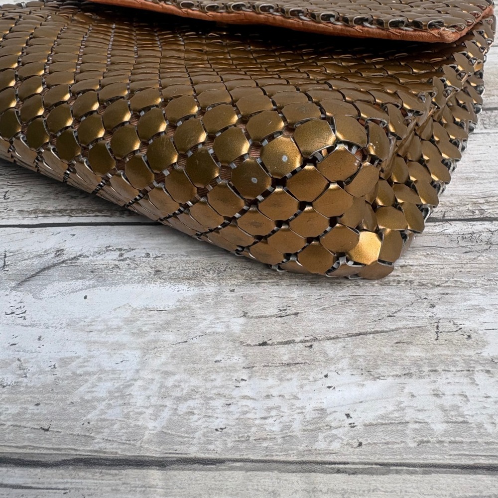 VTG Whiting & Davis Handbag Bronze Mesh Lucite Top Handle MCM Glamour Art Deco - Picture 9 of 15